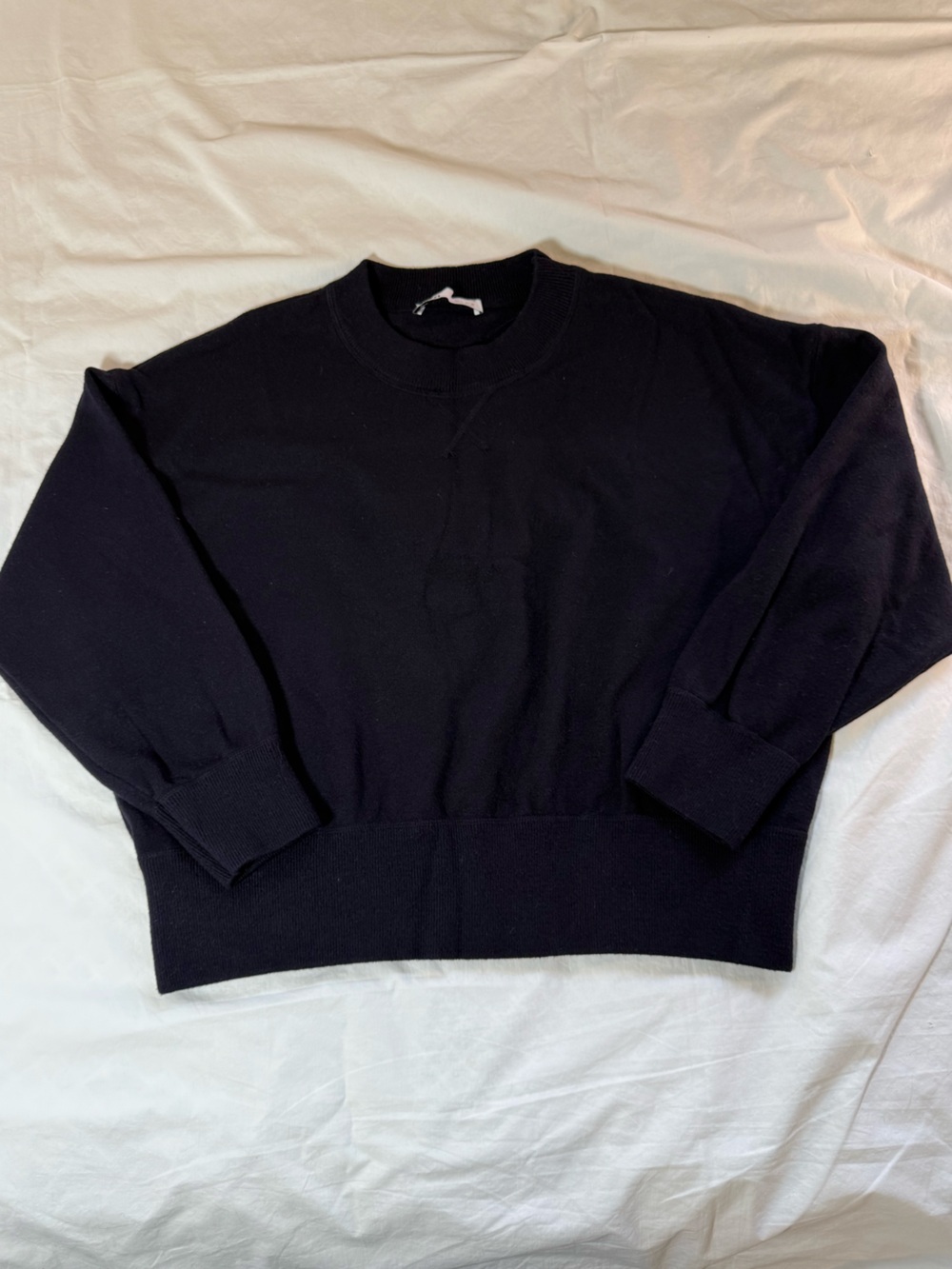 Zara Dark Navy Crewneck Knit Sweater Large